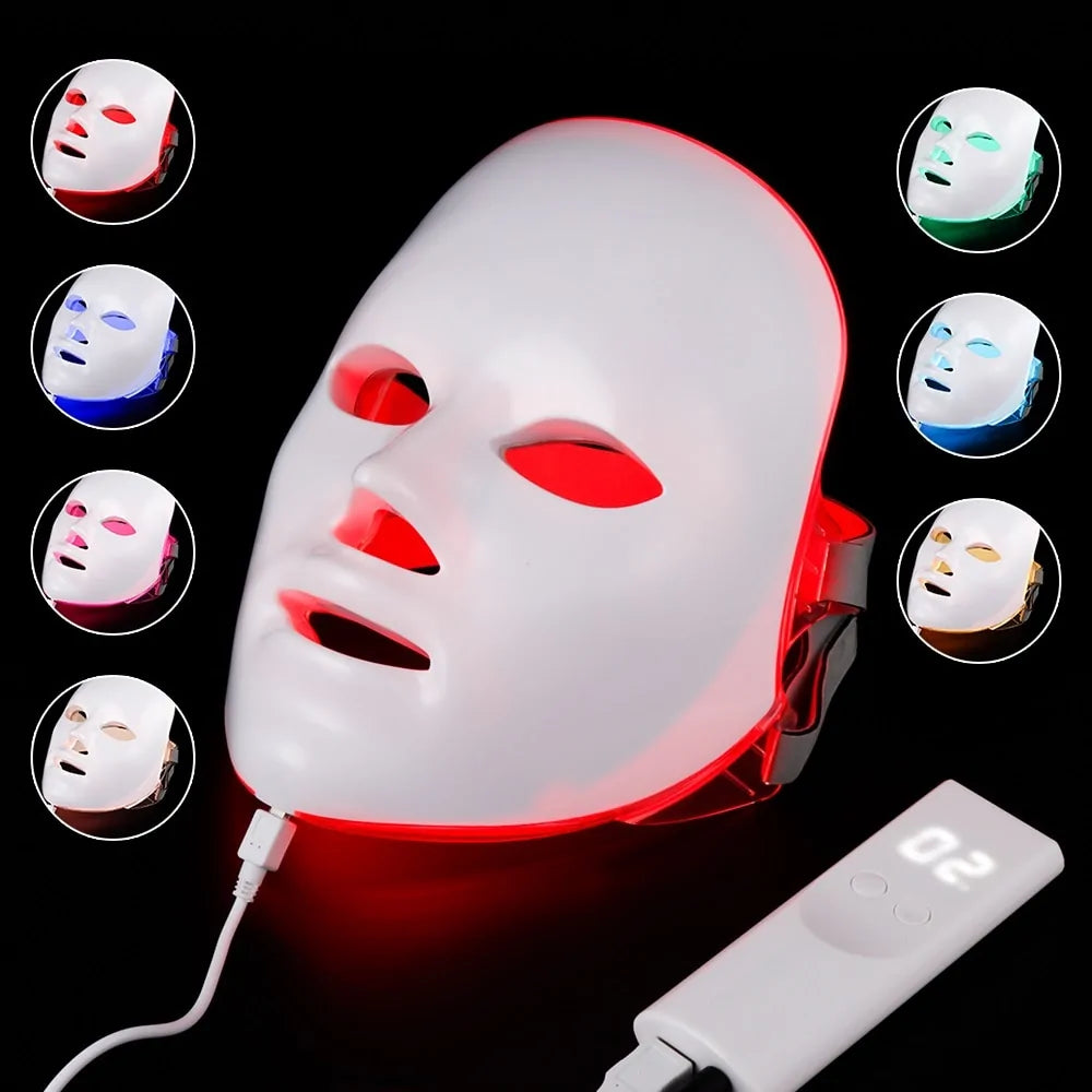 Masque facial à thérapie par photons LED 7 couleurs